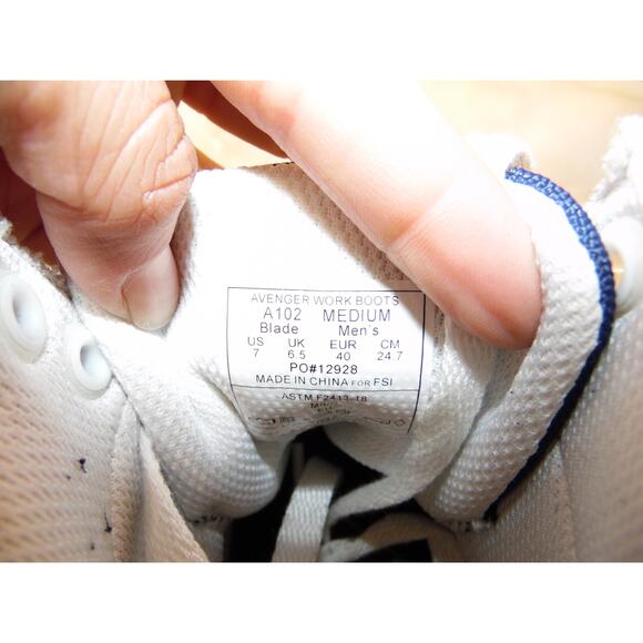 Avenger Work Boots Mens 7 Blue Slip Resistant Steel Toe High Top NWOT - Picture 7 of 9